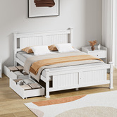 Living Fusion Clara Pine Wood Bed Frame with Storage