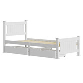 Living Fusion Clara Pine Wood Bed Frame with Storage