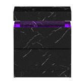 Living Fusion Murray 2 Drawer Marble-Look LED Bedside Table