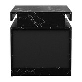 Living Fusion Murray 2 Drawer Marble-Look LED Bedside Table