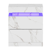 Living Fusion Murray 2 Drawer Marble-Look LED Bedside Table