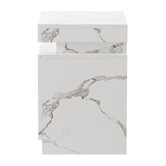 Living Fusion Murray 2 Drawer Marble-Look LED Bedside Table