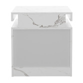 Living Fusion Murray 2 Drawer Marble-Look LED Bedside Table