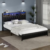 Living Fusion Aly Faux Leather Bed with LED &amp; USB Ports