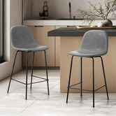 Living Fusion 62cm Malcolm Faux Leather Counter Stools