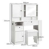 Living Fusion 2 Piece Aurora LED Dressing Table &amp; Stool Set