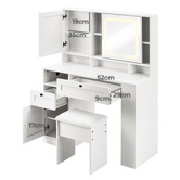 Living Fusion 2 Piece Aurora LED Dressing Table &amp; Stool Set