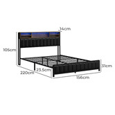 Living Fusion Aly Faux Leather Bed with LED &amp; USB Ports
