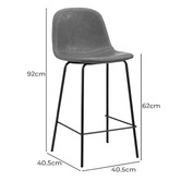 Living Fusion 62cm Malcolm Faux Leather Counter Stools