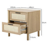 Living Fusion Elida Rattan Bedside Table