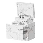 Living Fusion Murray 2 Drawer Marble-Look LED Bedside Table