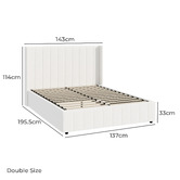 Living Fusion White Gabrielle Sherpa Gas Lift Storage Bed