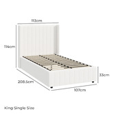 Living Fusion White Gabrielle Sherpa Gas Lift Storage Bed