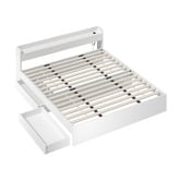 Living Fusion White Cassandra Bed with USB Port &amp; Drawers