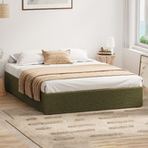 Living Fusion Green Seraphine Sherpa Gas Lift Storage Bed Base