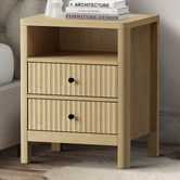 Living Fusion Halifax 2 Drawer &amp; 1 Shelf Bedside Table