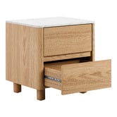 Living Fusion Coney Faux Marble Bedside Table