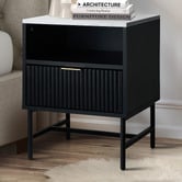 Living Fusion Hammond Faux Marble Bedside Table