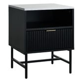Living Fusion Hammond Faux Marble Bedside Table