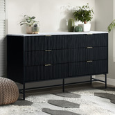 Living Fusion Hammond Faux Marble 6 Drawer Chest