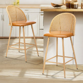Living Fusion 66cm Lucian Faux Leather Bar Stools