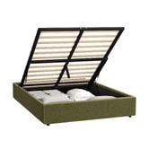 Living Fusion Green Seraphine Sherpa Gas Lift Storage Bed Base