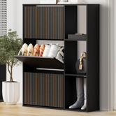Living Fusion Montana 3 Door 3 Shelf Shoe Cabinet