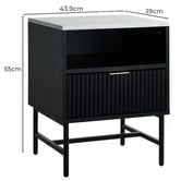 Living Fusion Hammond Faux Marble Bedside Table