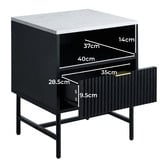 Living Fusion Hammond Faux Marble Bedside Table