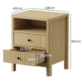 Living Fusion Halifax 2 Drawer &amp; 1 Shelf Bedside Table