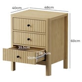 Living Fusion Halifax 3 Drawer Bedside Table