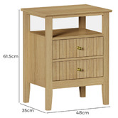Living Fusion Hilda 2 Drawer Bedside Table