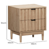 Living Fusion Adrian 2 Drawer Bedside Table
