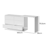 Living Fusion Damien 6 Drawer Chest with Desk Extension