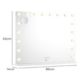Living Fusion Fava Steel LED Mirror with Bluetooth