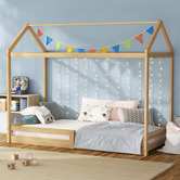 Living Fusion Kaelar Pine Wood House Bed