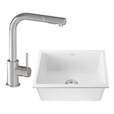 Living Fusion Velia 590mm Single Kitchen Sink &amp; Mixer