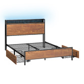 Living Fusion Gail Bed Frame with LED &amp; Underbed Storage