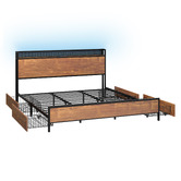 Living Fusion Gail Bed Frame with LED &amp; Underbed Storage