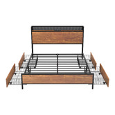 Living Fusion Gail Bed Frame with LED &amp; Underbed Storage