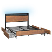 Living Fusion Gail Bed Frame with LED &amp; Underbed Storage