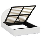 Living Fusion Seraphine Boucle Gas Lift Storage Bed with LED
