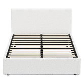 Living Fusion Astana Boucle Gas Lift Storage Bed with LED