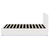 Living Fusion Astana Boucle Gas Lift Storage Bed with LED