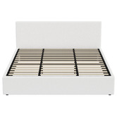 Living Fusion Astana Boucle Gas Lift Storage Bed with LED
