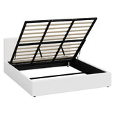 Living Fusion Astana Boucle Gas Lift Storage Bed with LED