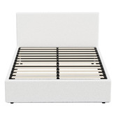 Living Fusion Astana Boucle Gas Lift Storage Bed with LED