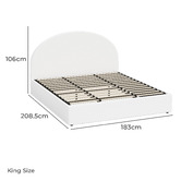 Living Fusion Seraphine Boucle Gas Lift Storage Bed with LED