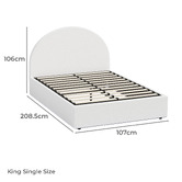 Living Fusion Seraphine Boucle Gas Lift Storage Bed with LED