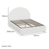 Living Fusion Seraphine Boucle Gas Lift Storage Bed with LED